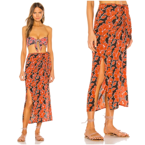 New acacia mid pacific Quinn skirt silk swimwear M - Picture 2 of 16